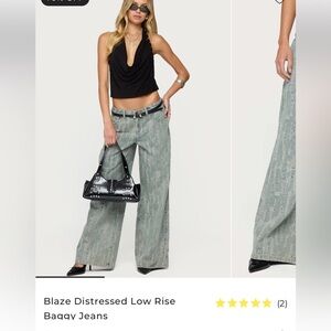 Edikted “Blaze Distressed Low Rise Baggy Jeans” size XS